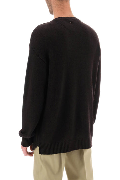 Cashmere Sweater With Stud  - Brown