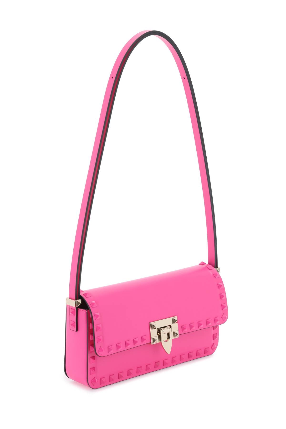 Rockstud23 East-west Leather Shoulder Bag  - Fuchsia