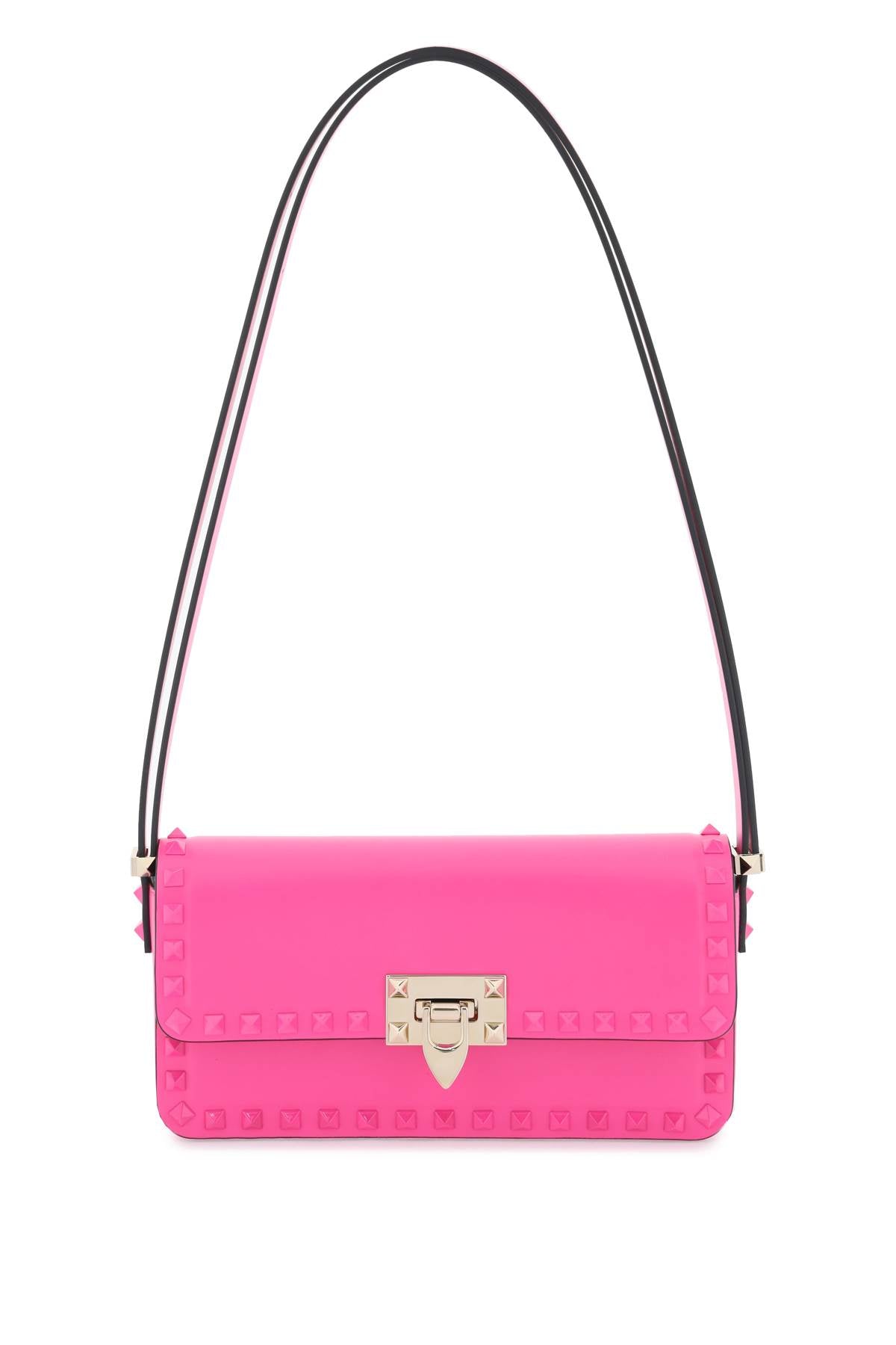 Rockstud23 East-west Leather Shoulder Bag  - Fuchsia