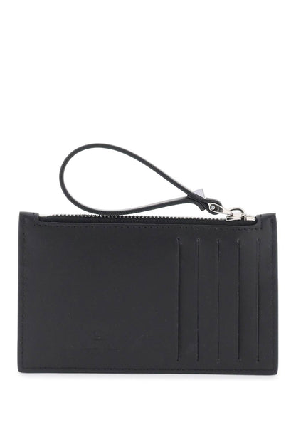 Leather Vltn Cardholder  - Black