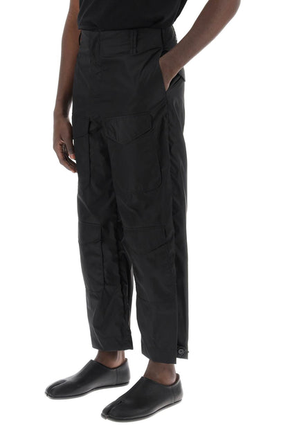 Nylon Cargo Pants For Men  - Black