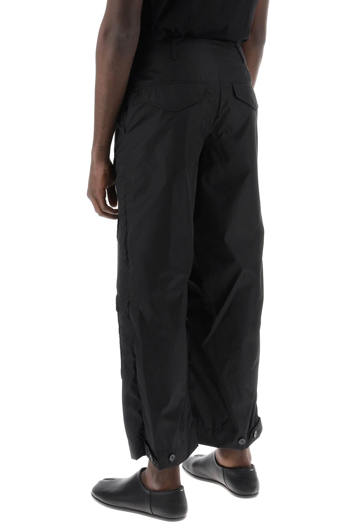 Nylon Cargo Pants For Men  - Black