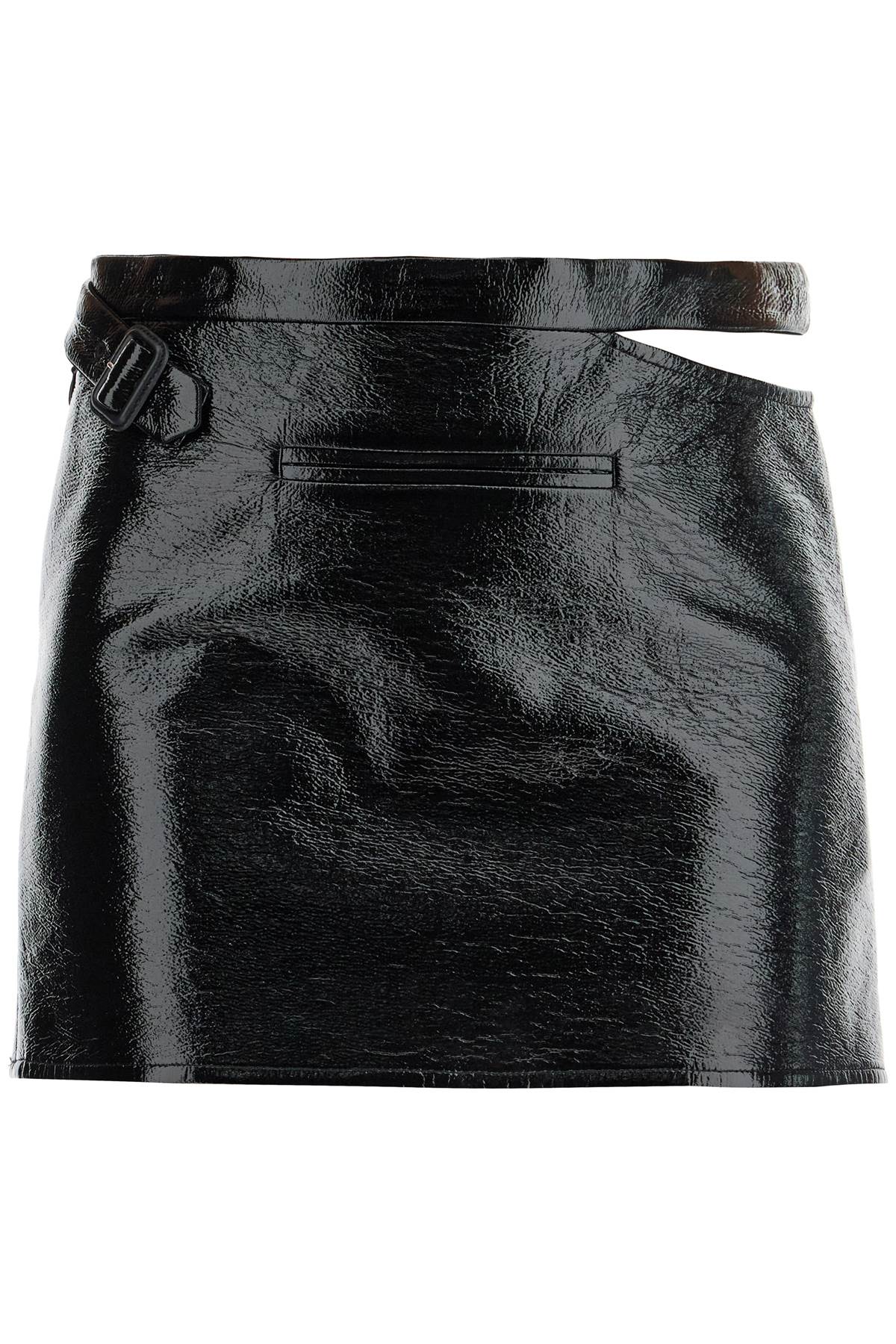 Vinyl Mini Skirt  - Black