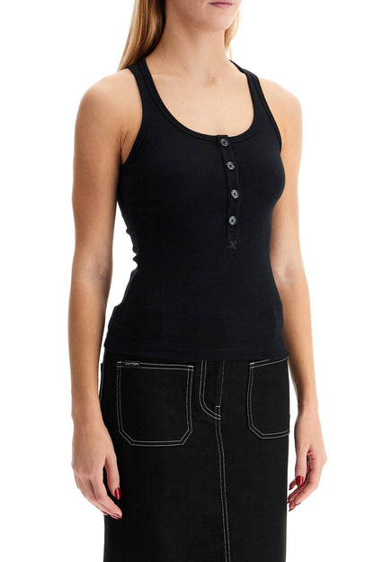 90's Ribbed Tank Top With  - Black