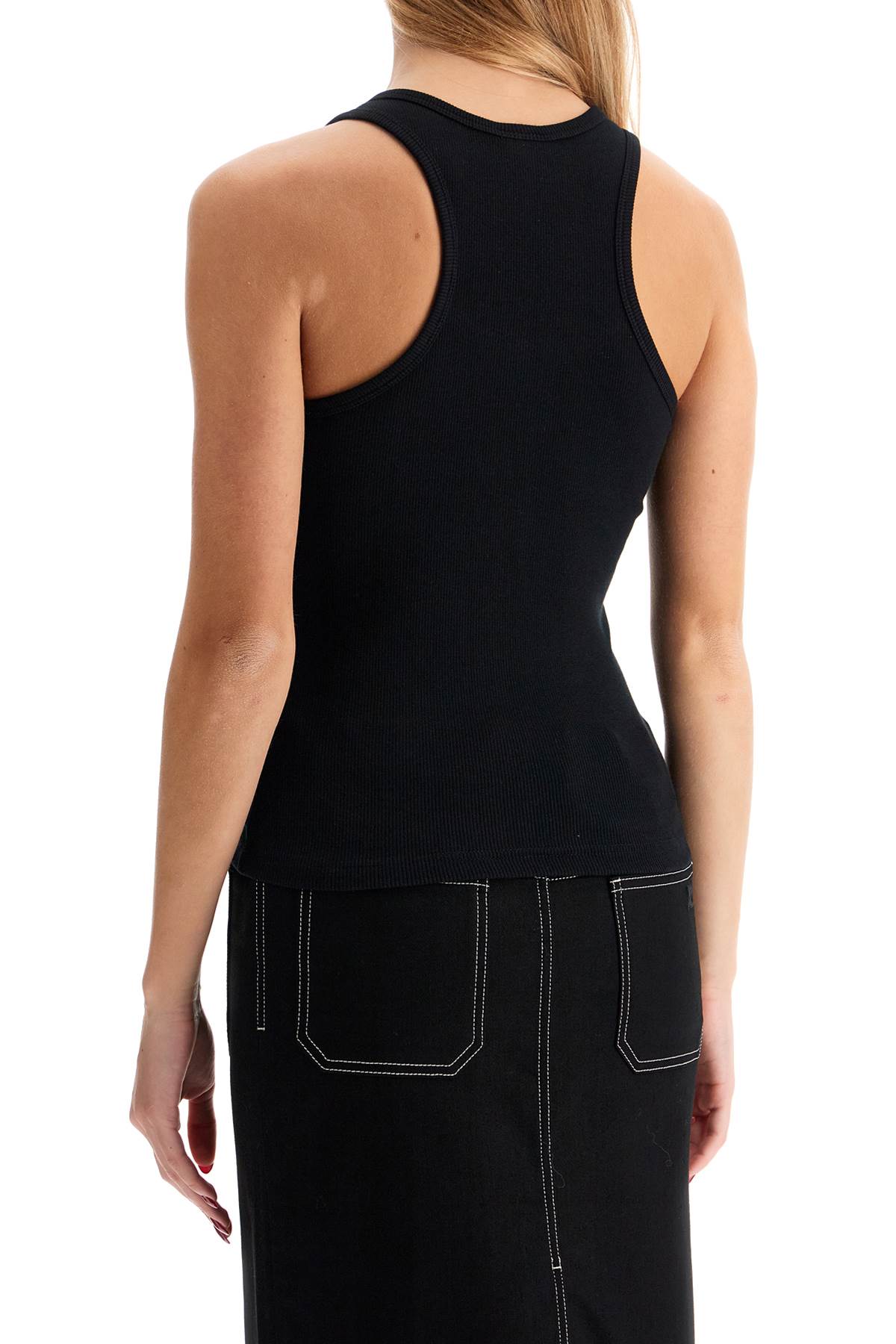 90's Ribbed Tank Top With  - Black