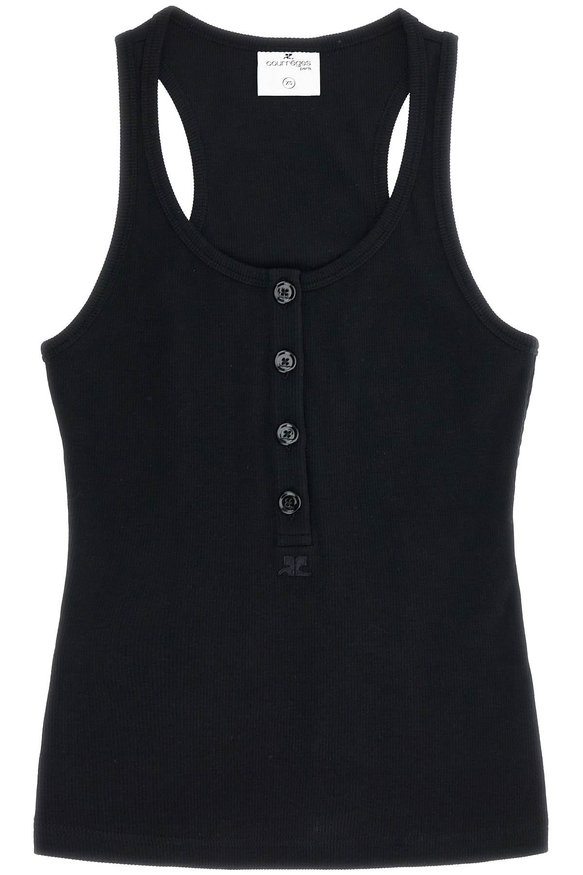 90's Ribbed Tank Top With  - Black