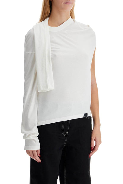 Asymmetric T-shirt  - White