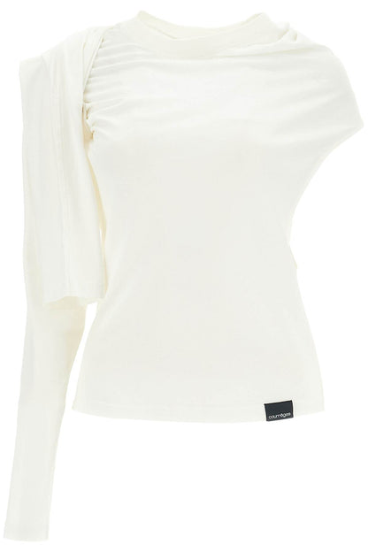 Asymmetric T-shirt  - White