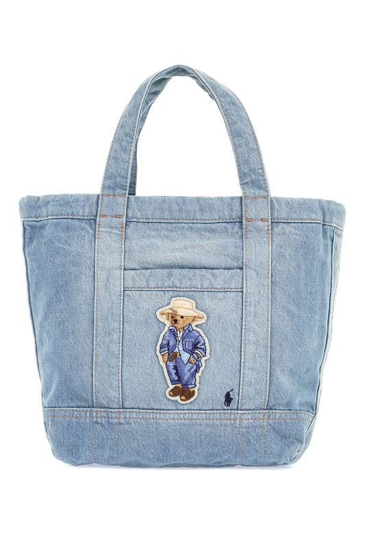 Small Polo Bear Tote Bag  - Blue