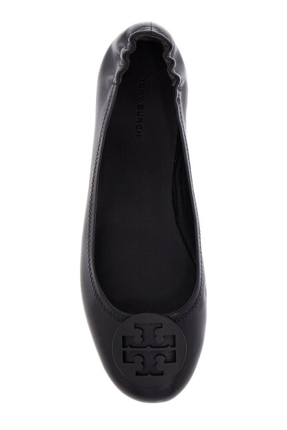 Suede Minnie Travel Ballet Flats  - Black