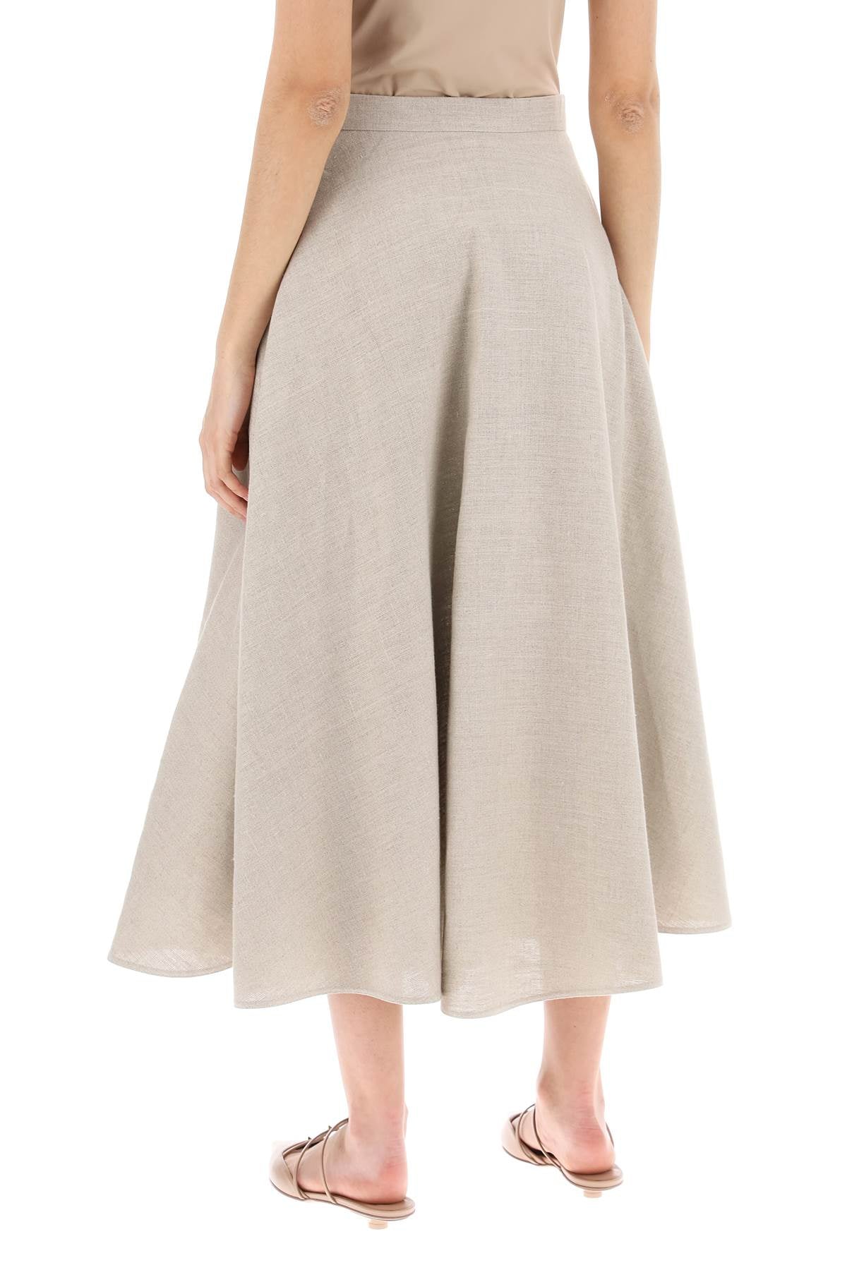 Linen Canvas Skirt For Women  - Neutro