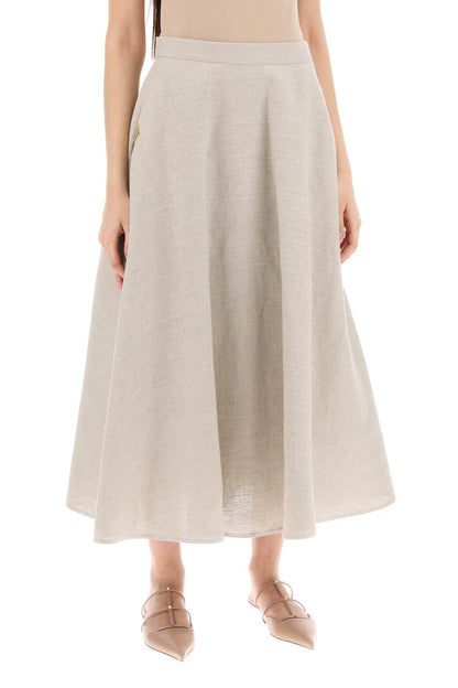 Linen Canvas Skirt For Women  - Neutro