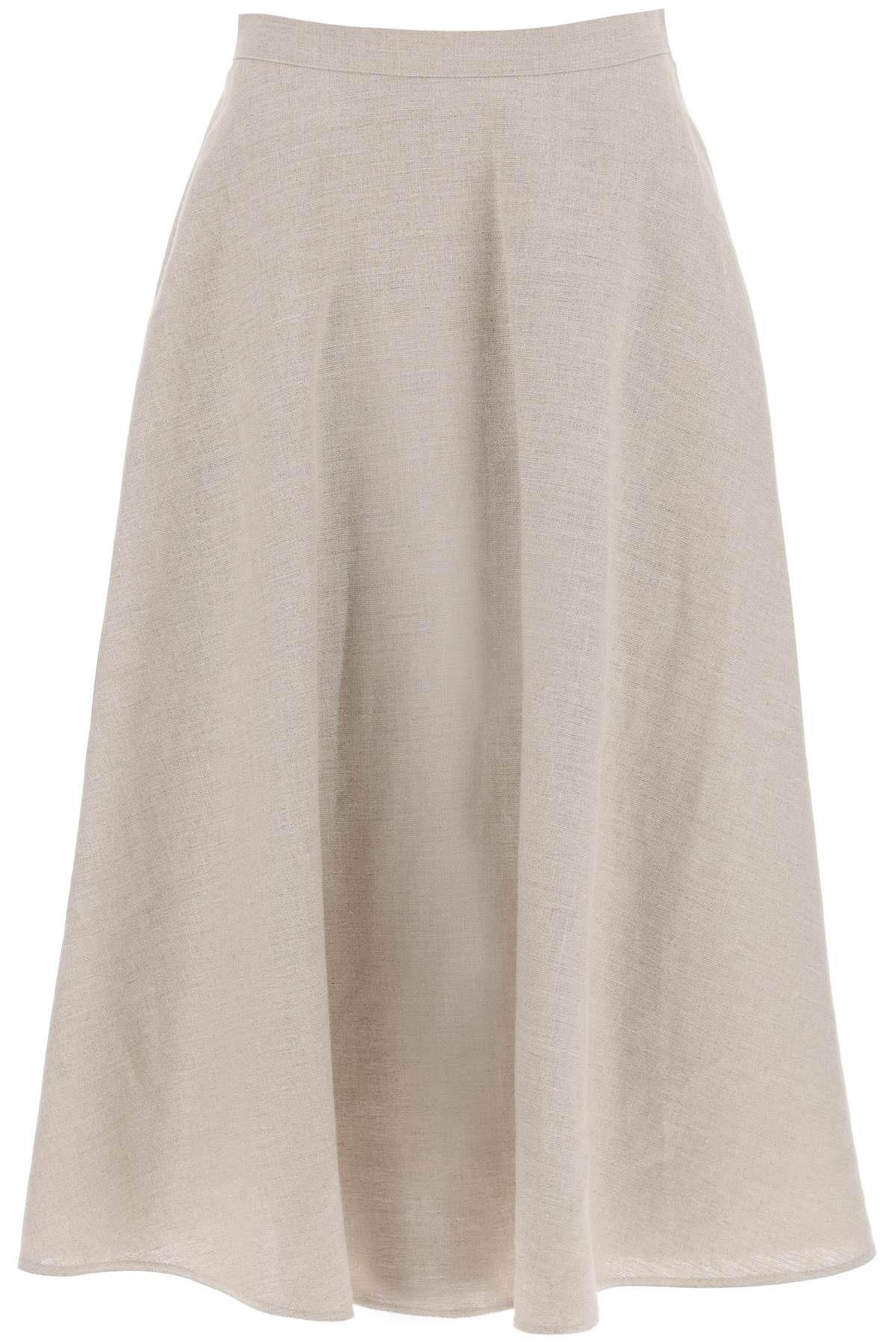 Linen Canvas Skirt For Women  - Neutro