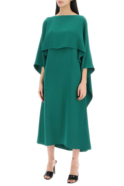 Cady Couture Cape Dress In  - Green