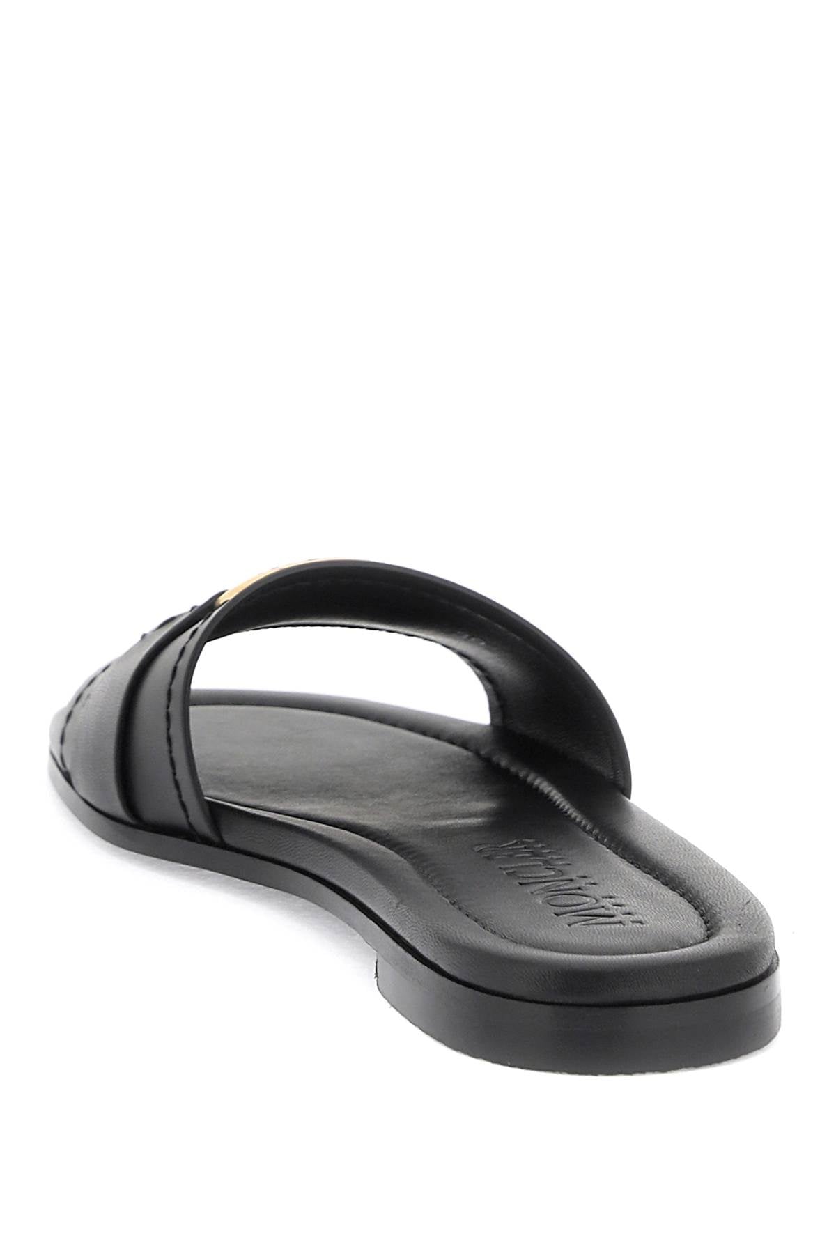 Leather Bell Slides For  - Black