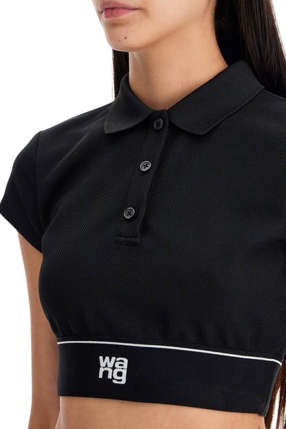 Cheerleader Crop Top Polo  - Black