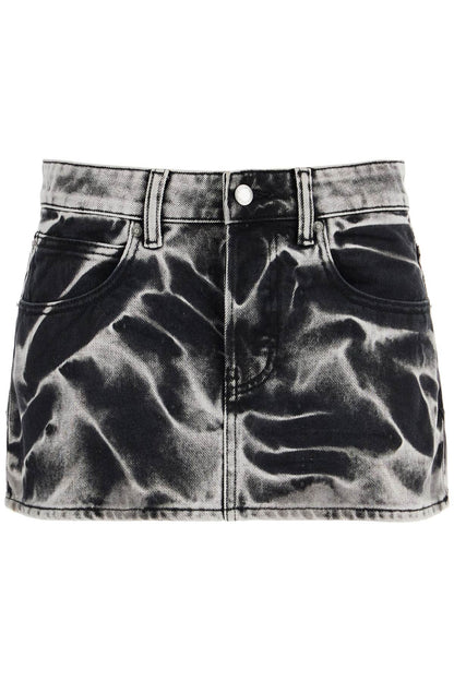 Acid-washed Mini Skirt  - Black