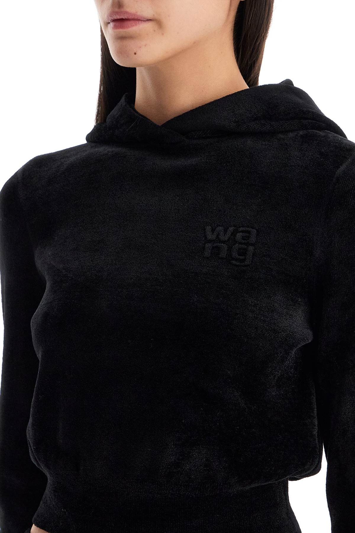 Hooded Chenille Sweat  - Black