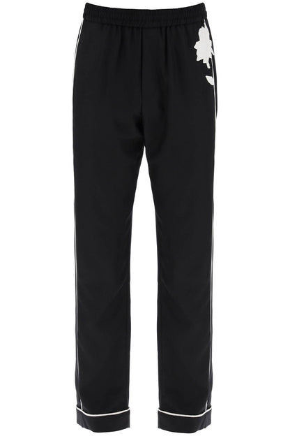 Silk Poplin Trousers In Eight  - Black