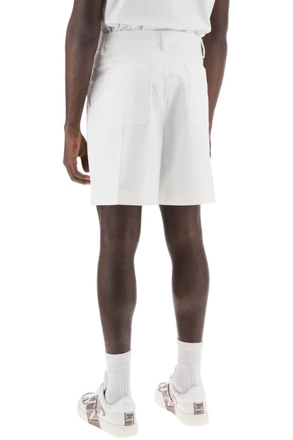 Cotton Poplin Bermuda Shorts For  - White