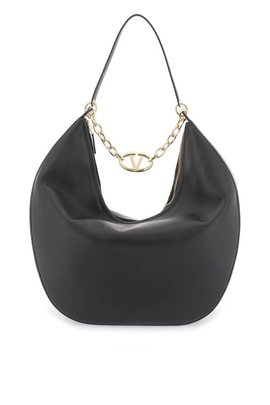 Maxi Vlogo Moon Hobo Bag  - Black