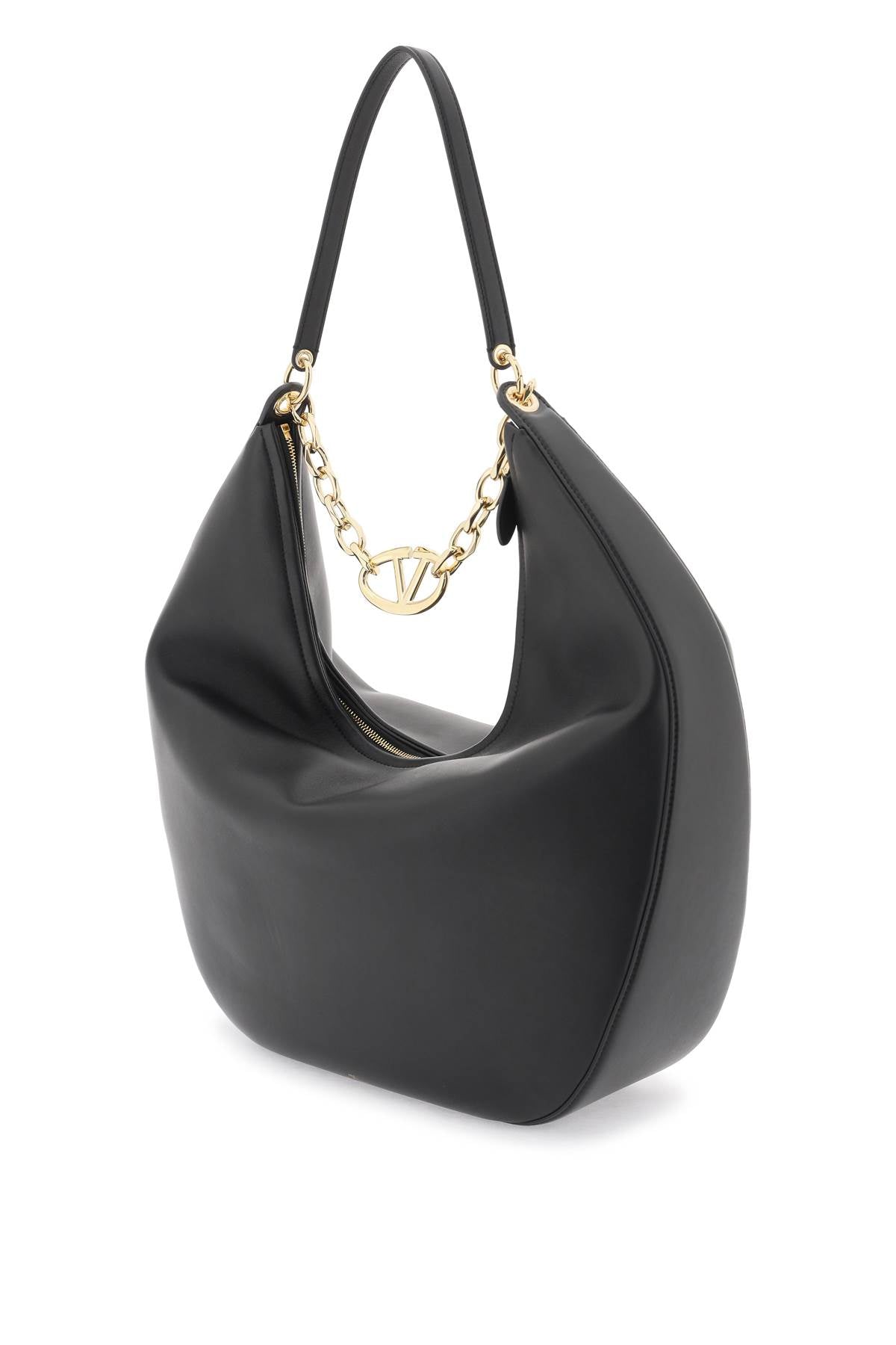 Maxi Vlogo Moon Hobo Bag  - Black