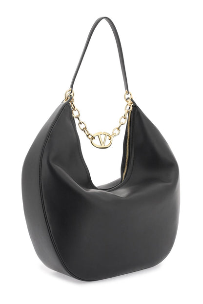 Maxi Vlogo Moon Hobo Bag  - Black