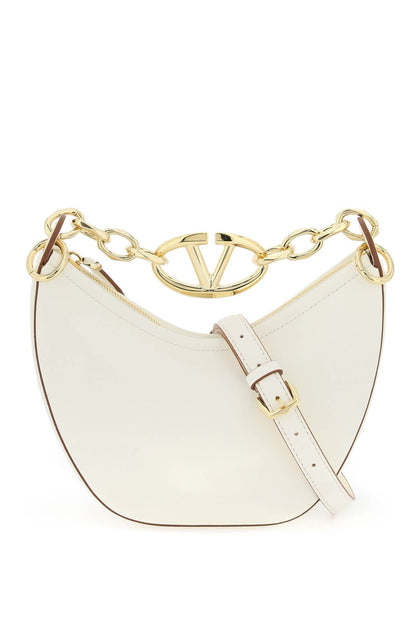 Mini Vlogo Moon Bag In Nappa Leather With Chain  - White