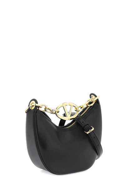 Mini Vlogo Moon Bag In Nappa Leather With Chain  - Black