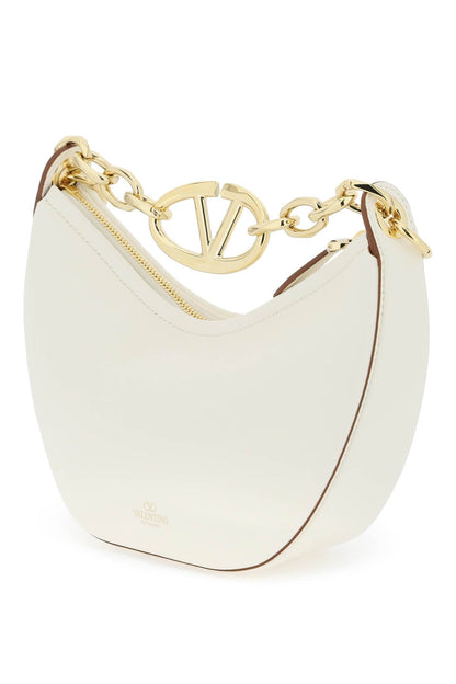 Mini Vlogo Moon Bag In Nappa Leather With Chain  - White