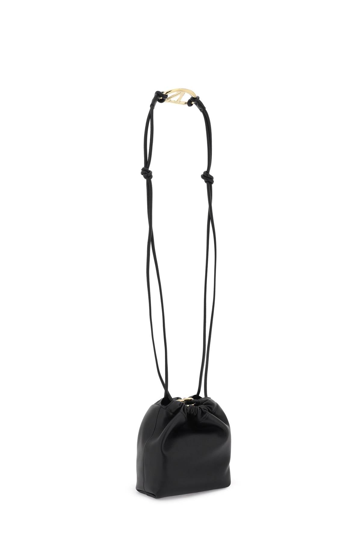 Mini Vlogo Bucket Bag With Pouf  - Black