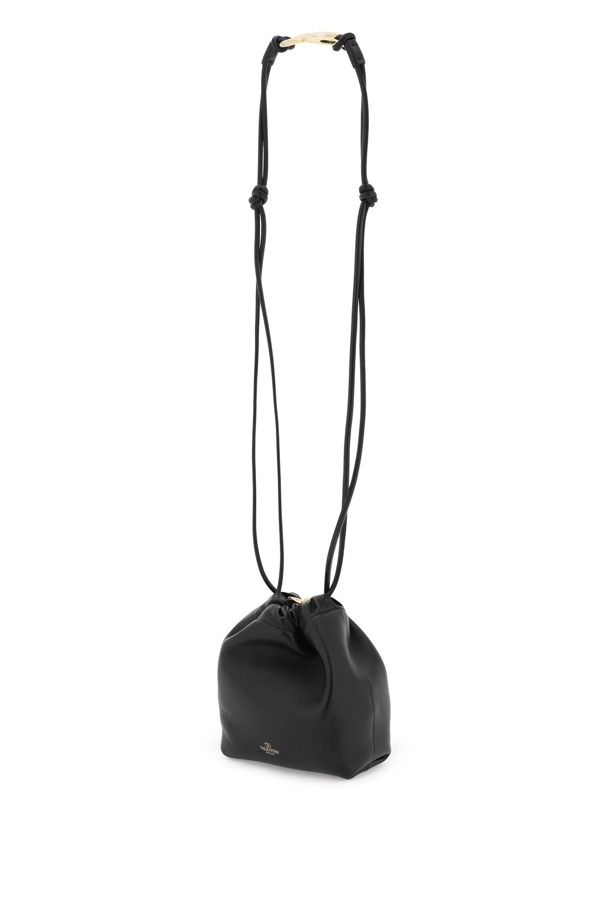 Mini Vlogo Bucket Bag With Pouf  - Black