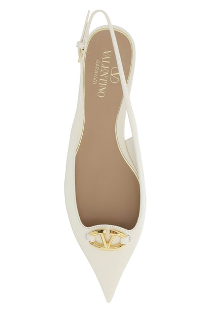 Slingback Vlogo Ballerina  - White