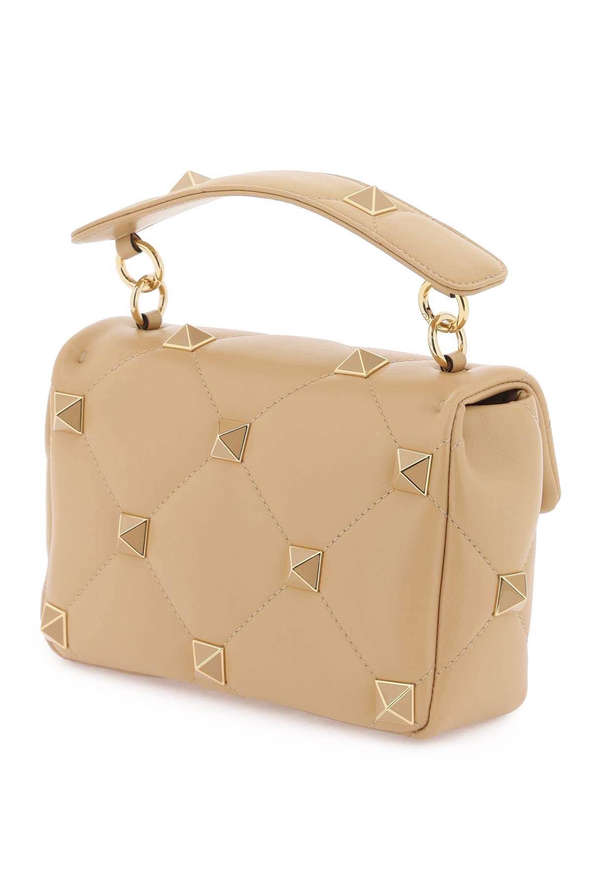 Roman Stud The Shoulder Bag Medium  - Beige