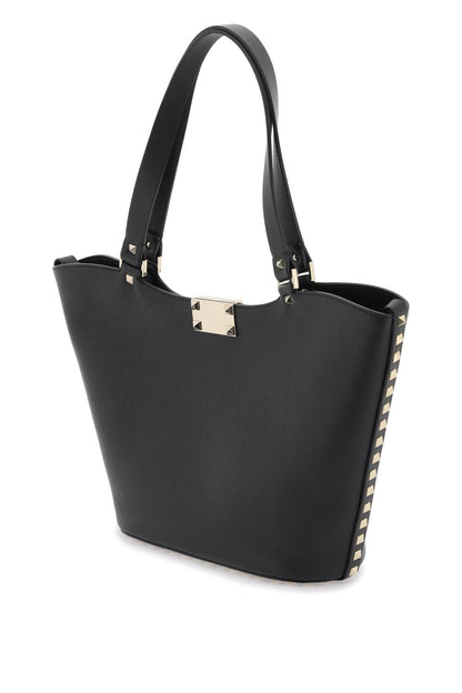 Small Rockstud Tote Bag  - Black