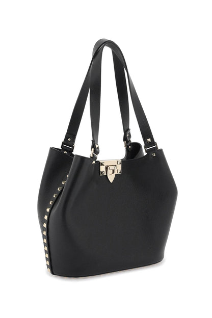 Small Rockstud Tote Bag  - Black