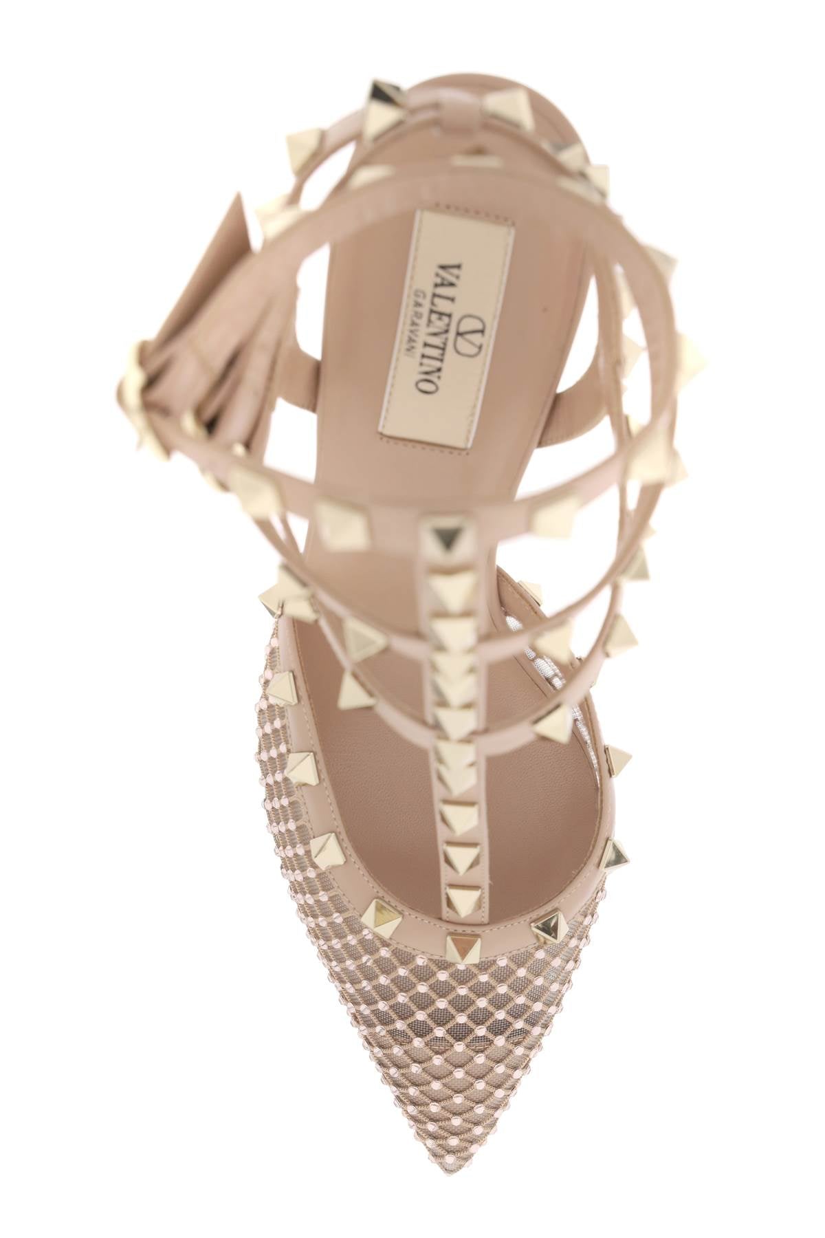 Mesh Rockstud Pumps With Crystals  - Neutro