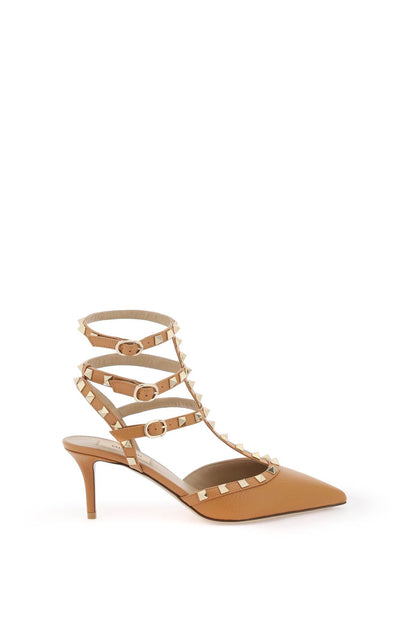 Rockstud Slingback Pumps  - Brown