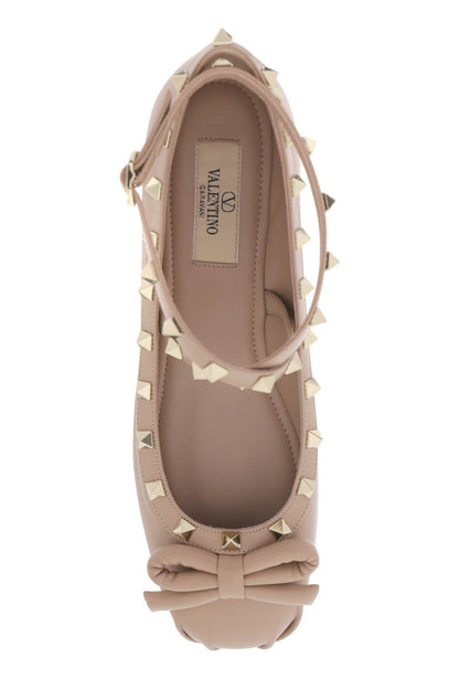 Silk Rockstud Ballet Flats  - Pink