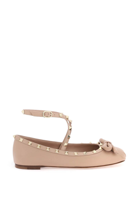 Silk Rockstud Ballet Flats  - Pink