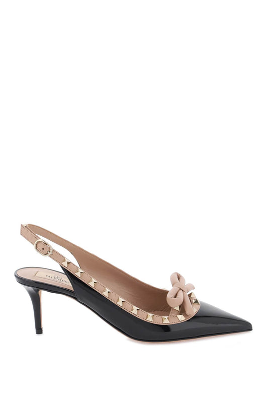 Rockstud Slingback Pumps  - Black