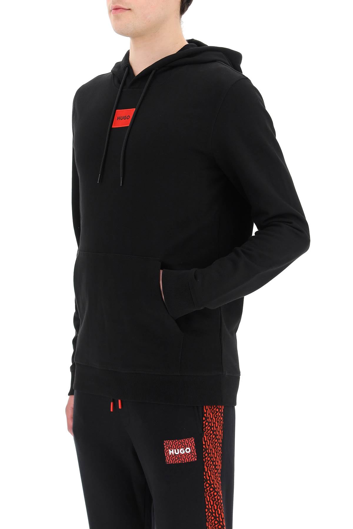 Logo Patch Hoodie  - Black