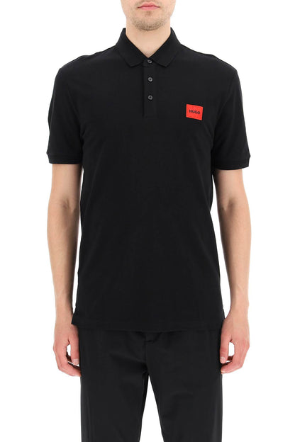 Polo Shirt With Logo Patch  - Black