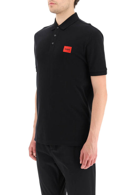 Polo Shirt With Logo Patch  - Black