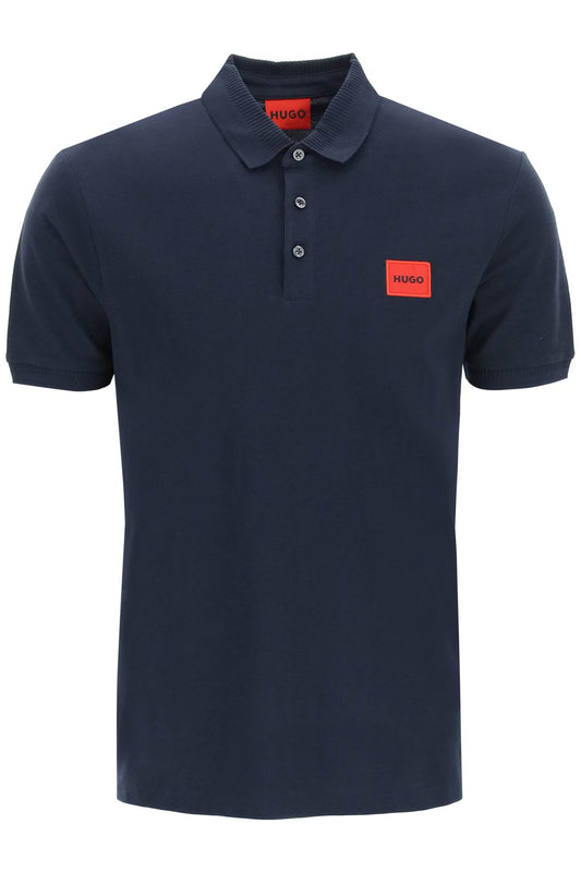 Logo Patch Polo Shirt  - Blue