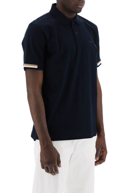 Parlay Polo Shirt With Stripe Detail  - Black