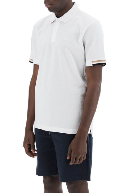 Parlay Polo Shirt With Stripe Detail  - White