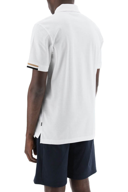 Parlay Polo Shirt With Stripe Detail  - White