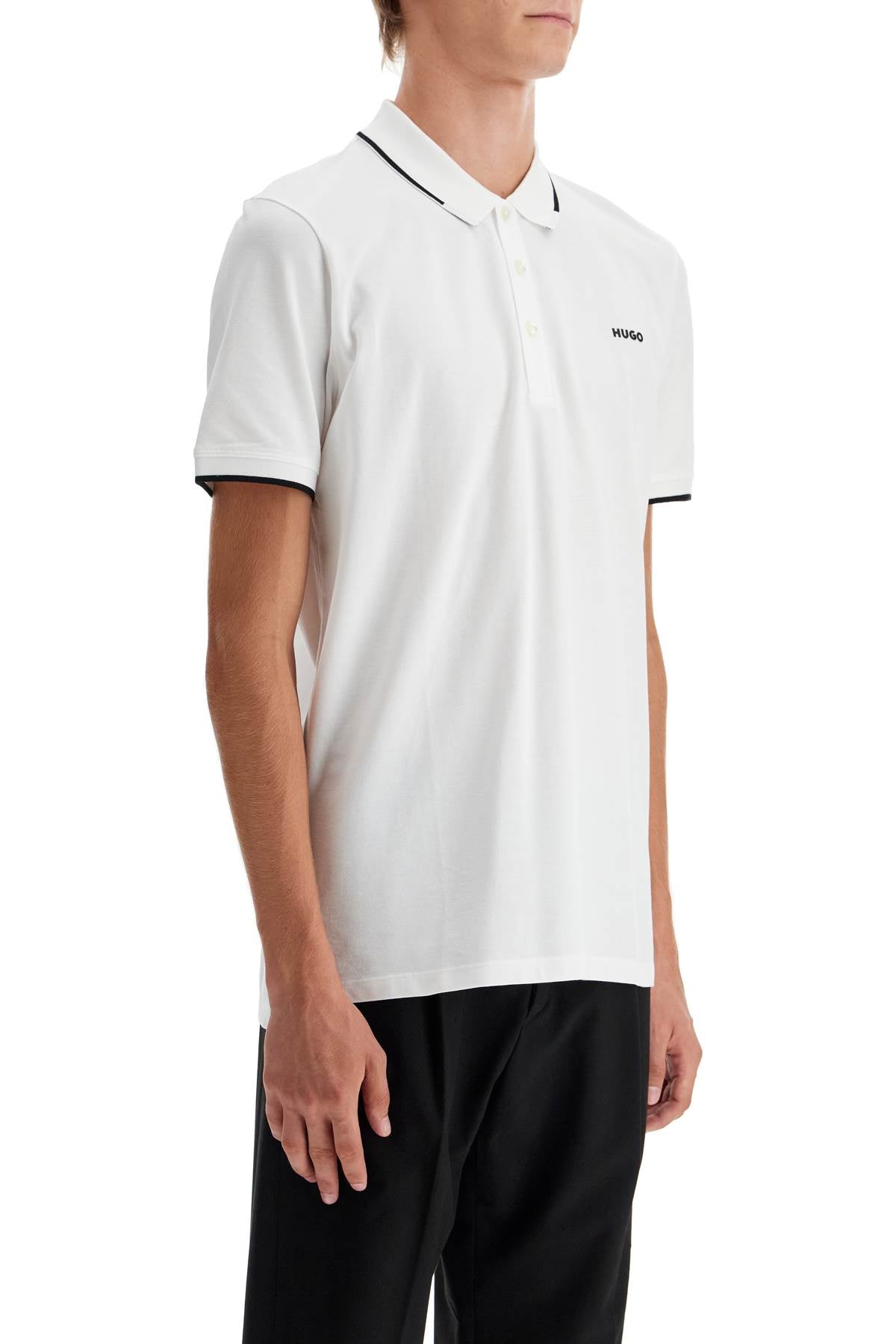 Slim Fit Piqué Polo Shirt  - White