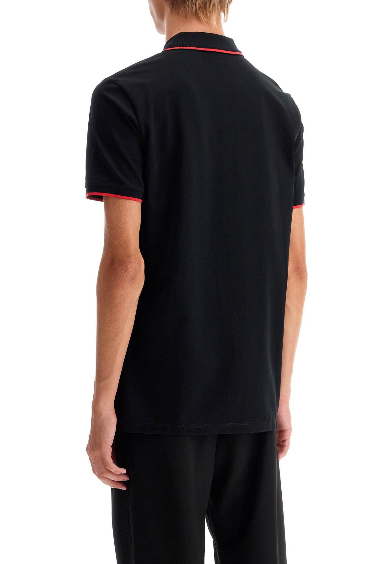 Slim Fit Piqué Polo Shirt  - Black